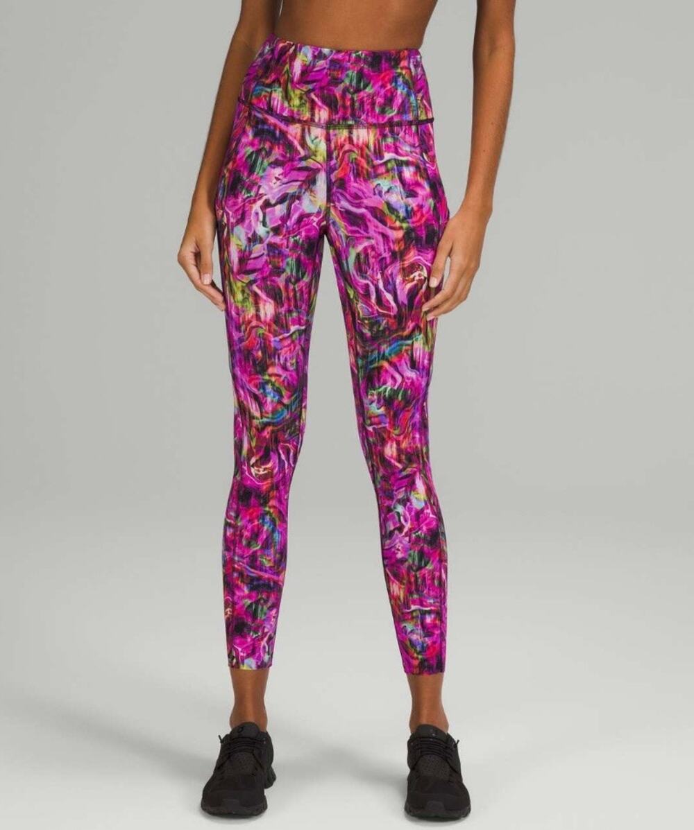 Lululemon Women's Pink Multi F&F High-Rise Tight 25" Leggings Size 2
